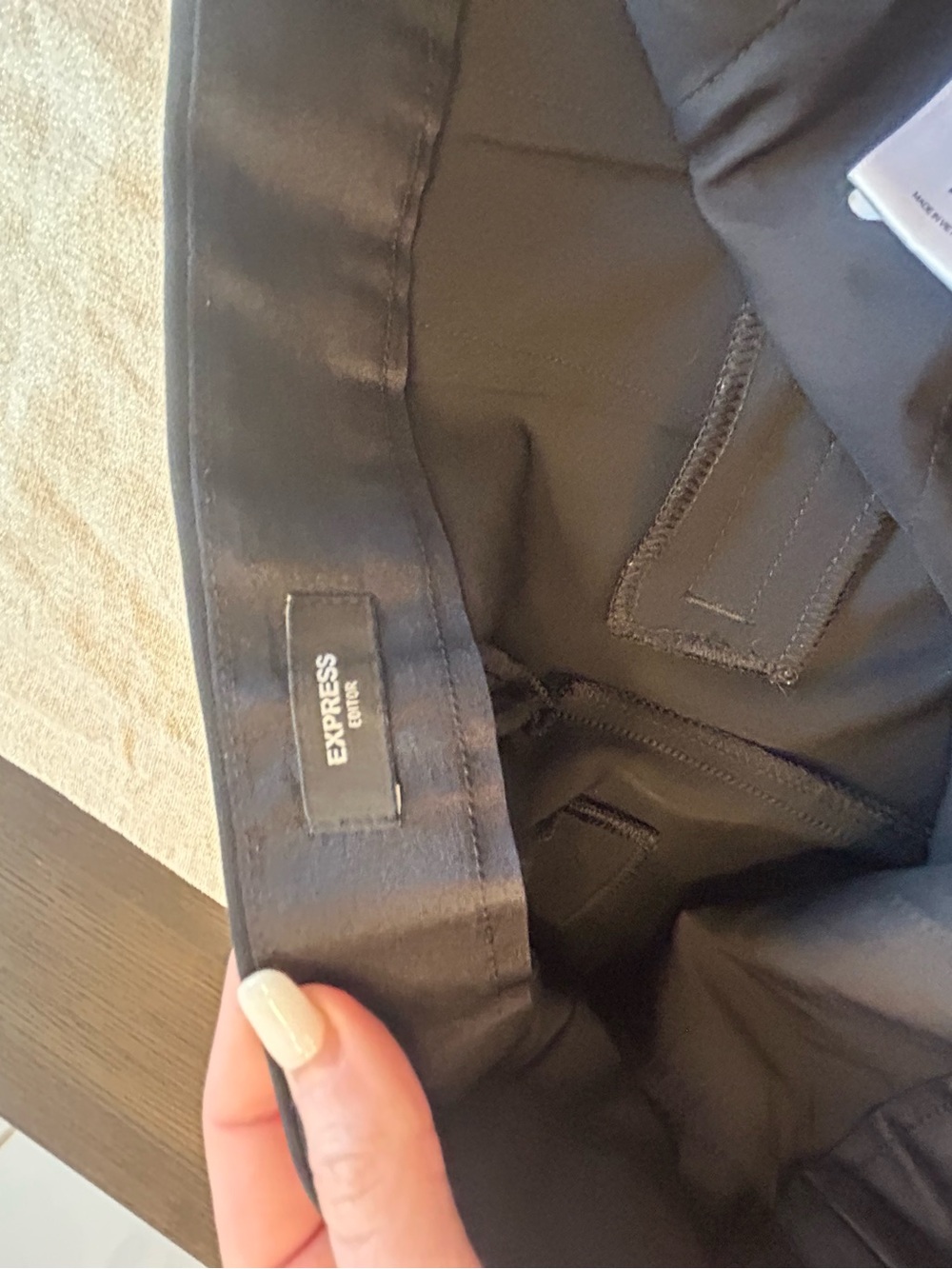 Express Editor Flare Trouser Pants Black High Rise Size 10R Like New - Picture 11 of 13
